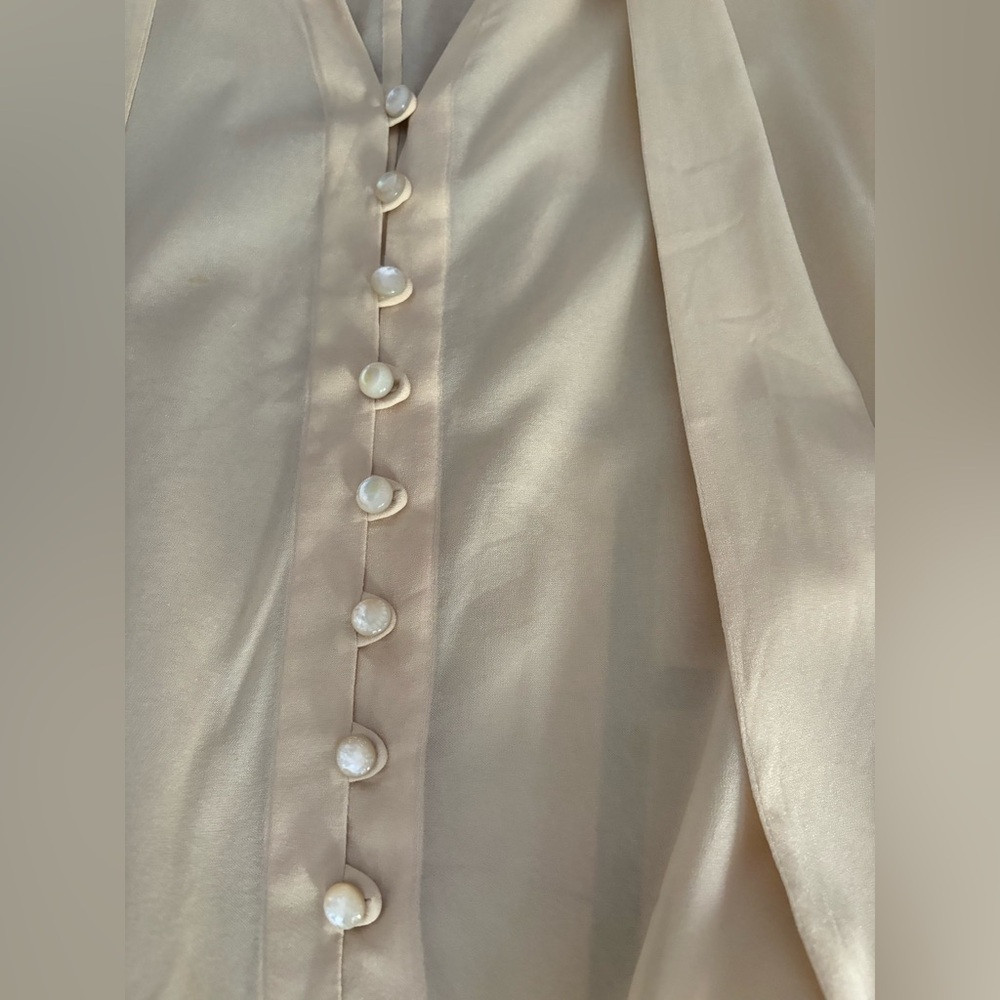 Women's Strenesse by Gabriele Strehle Button Down Silk Blouse - Size 6 - Picture 4 of 8